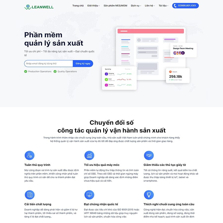 Website Giới Thiệu Phần Mềm Quản Lý Sản Xuất