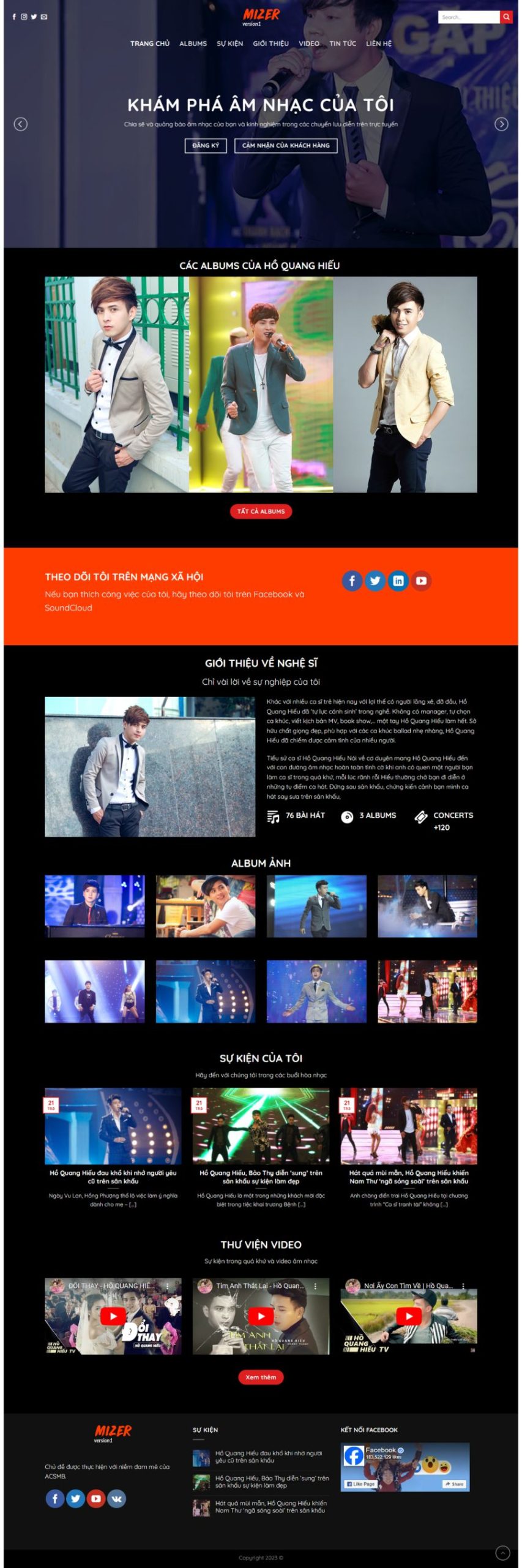 Website Giới Thiệu Profile Ca Sỹ