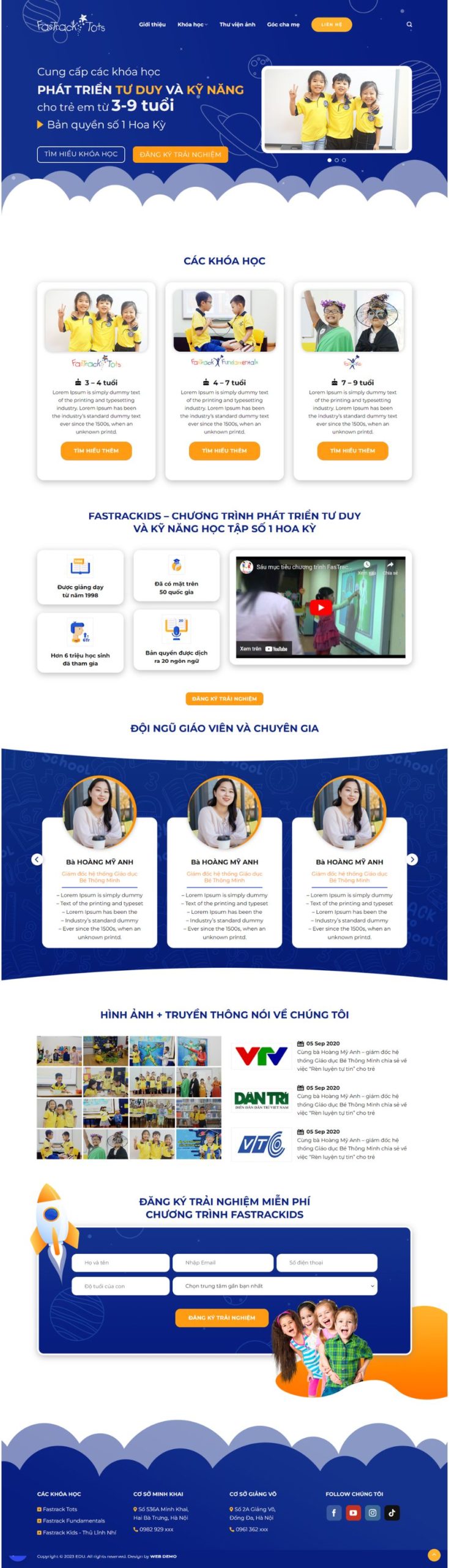 Website Khóa Học Cho Trẻ Em