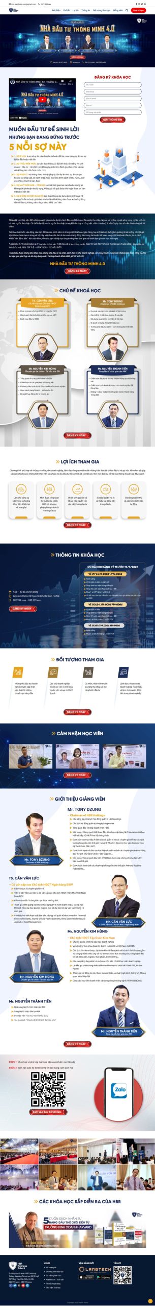 Website Khóa Học Đầu Tư