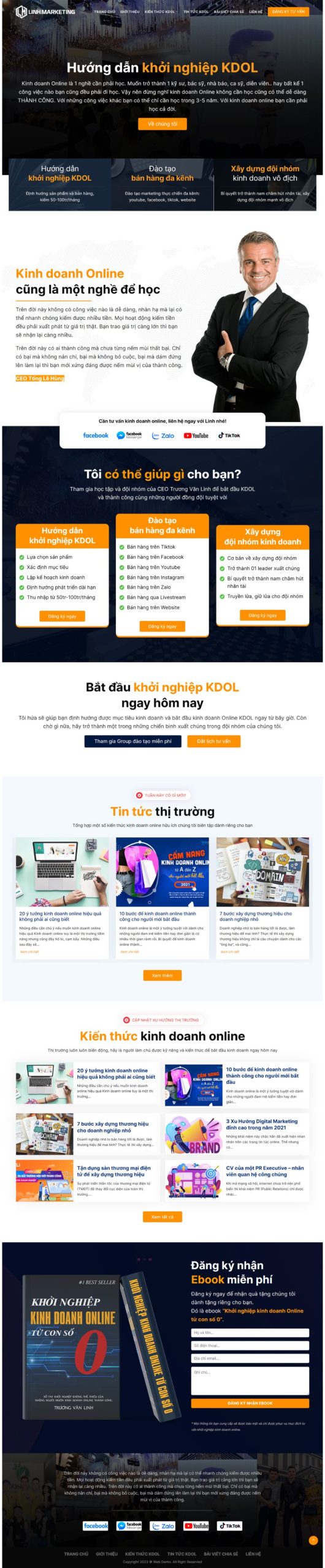 Website Khóa Học Kinh Doanh Online