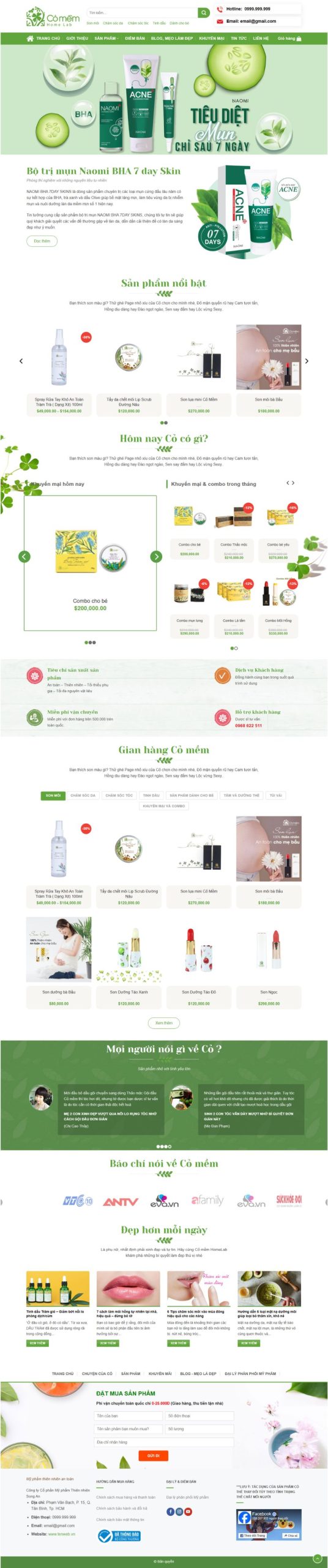 Website Mỹ Phẩm Trị Mụn