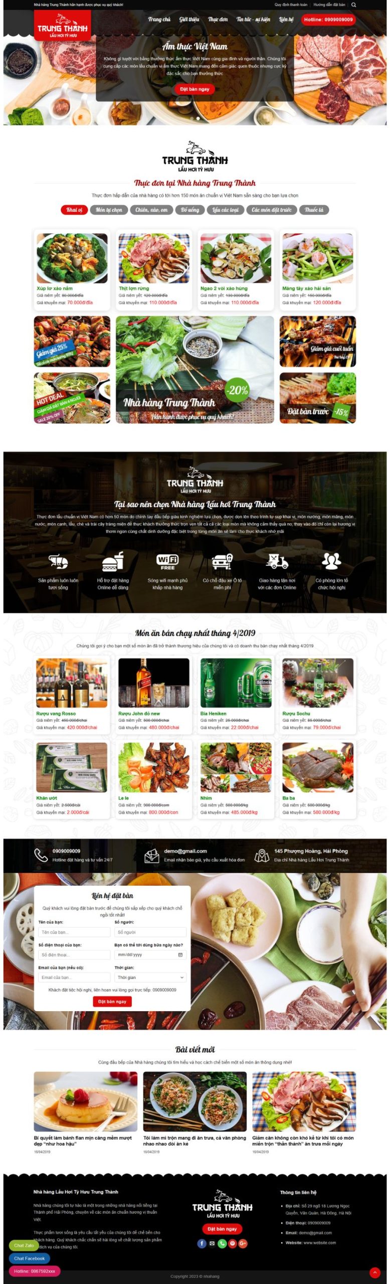 Website Nhà Hàng Ăn Uống