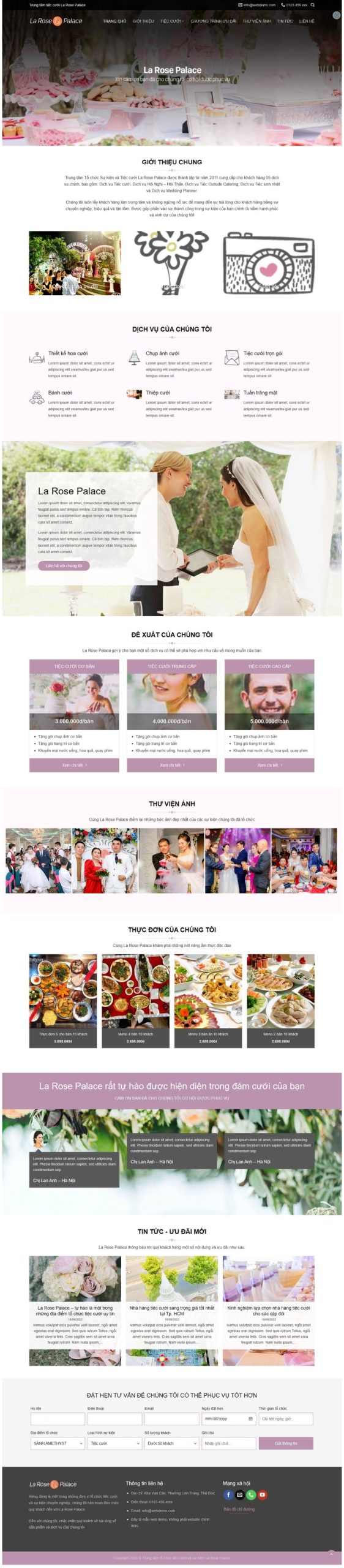 Website Nhà Hàng Tiệc Cưới