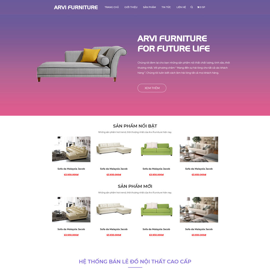 Website Nội Thất Arvi