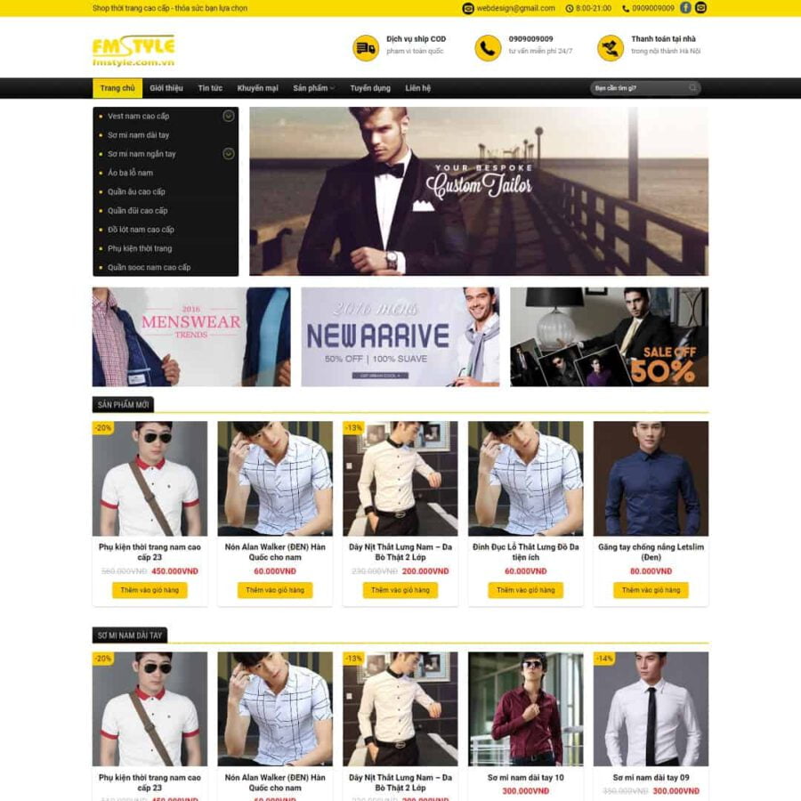 Website Shop Thời Trang Nam