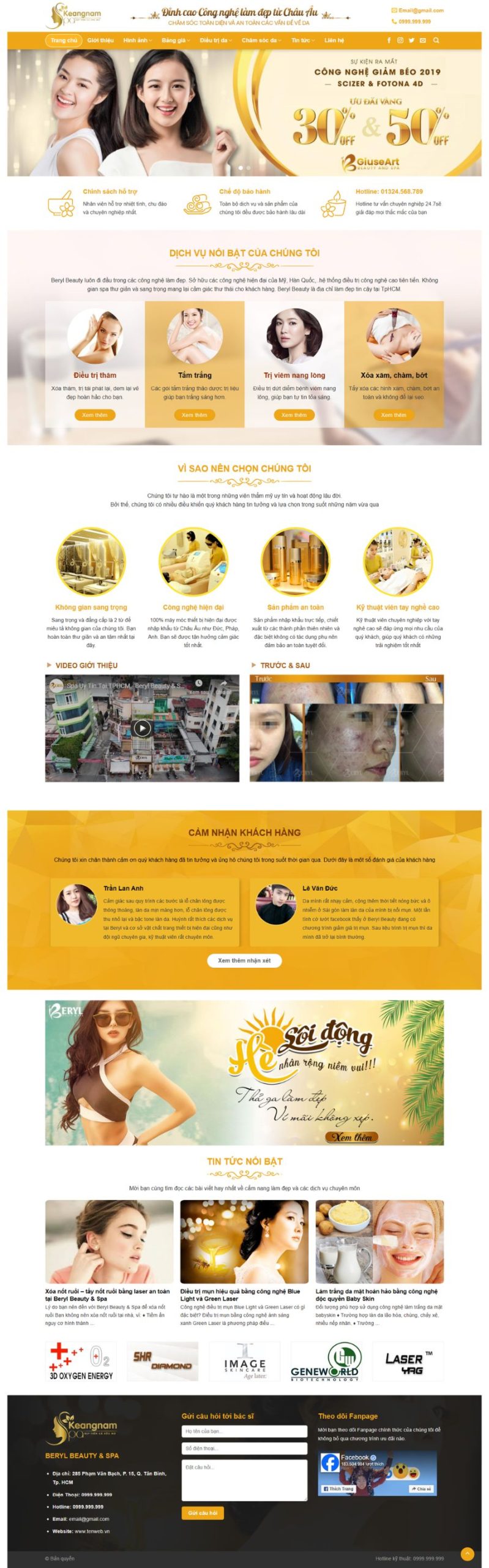 Website Spa Làm Đẹp