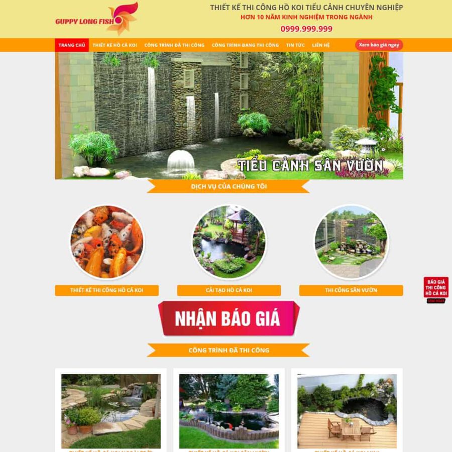 Website Thi Công Hồ Cá Koi Tiểu Cảnh