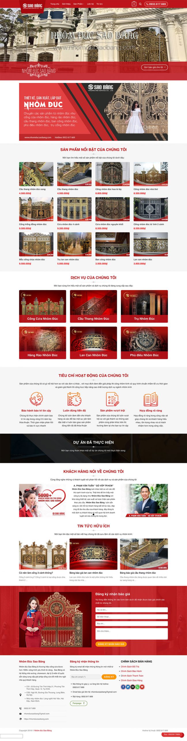 Website Thiết Kế Thi Công Cổng Nhôm Đúc