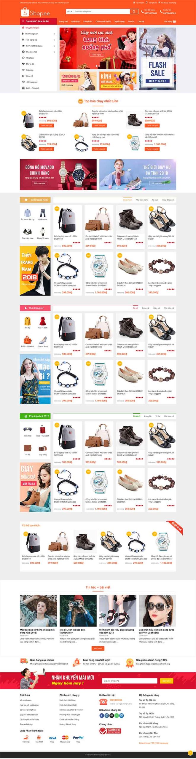 Website Thời Trang Phụ Kiện Nam Nữ