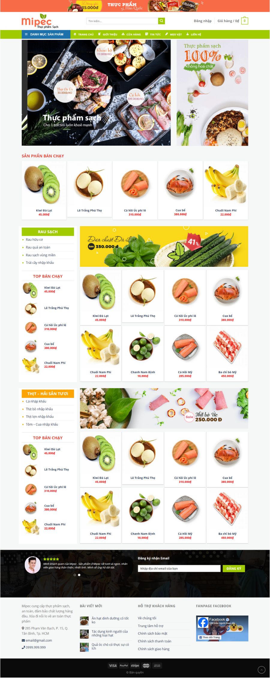 Website Thực Phẩm Rau Củ Quả