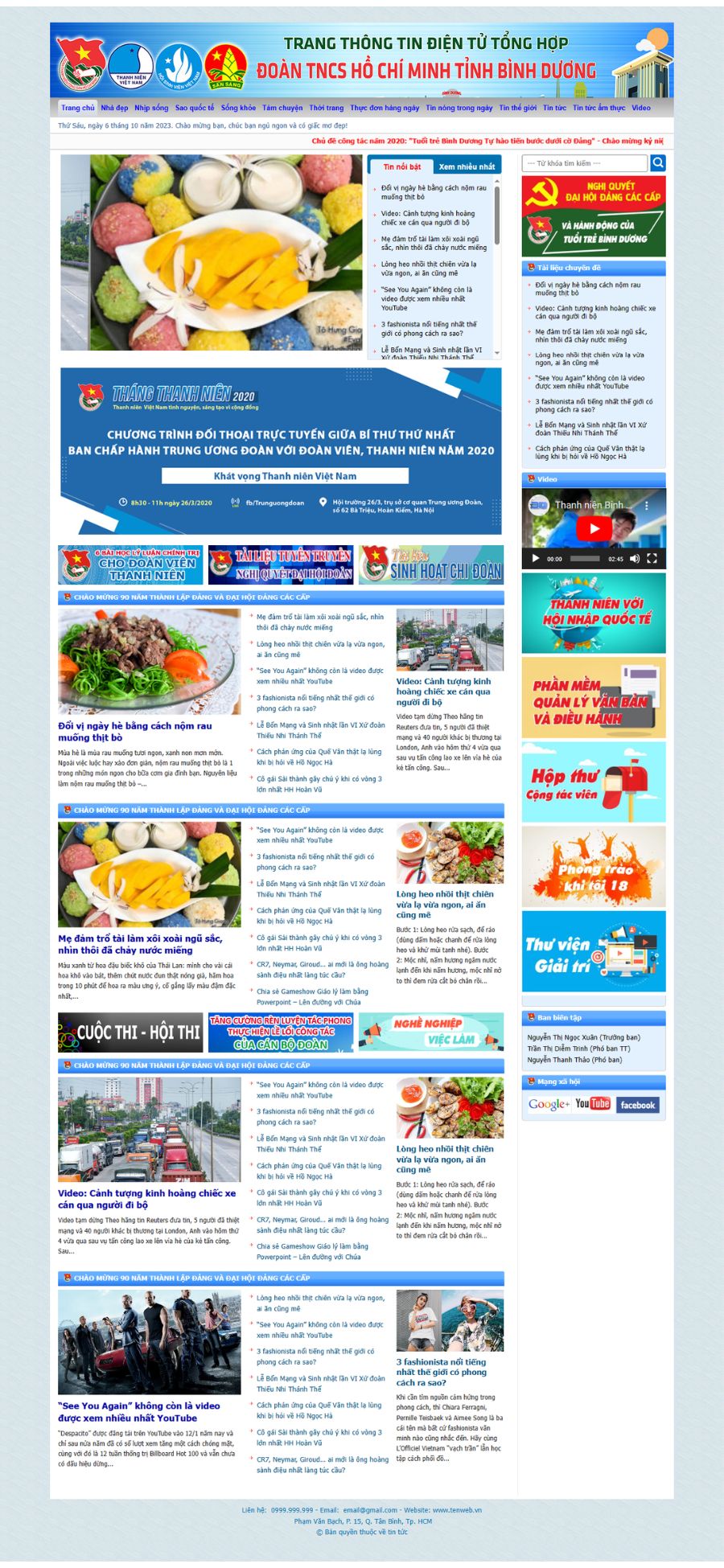 Website Tin Tức Đoàn Thanh Niên 09