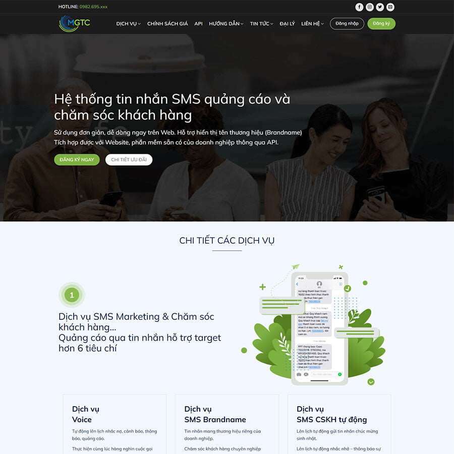 Website Tổng Đài Tin Nhắn Sms
