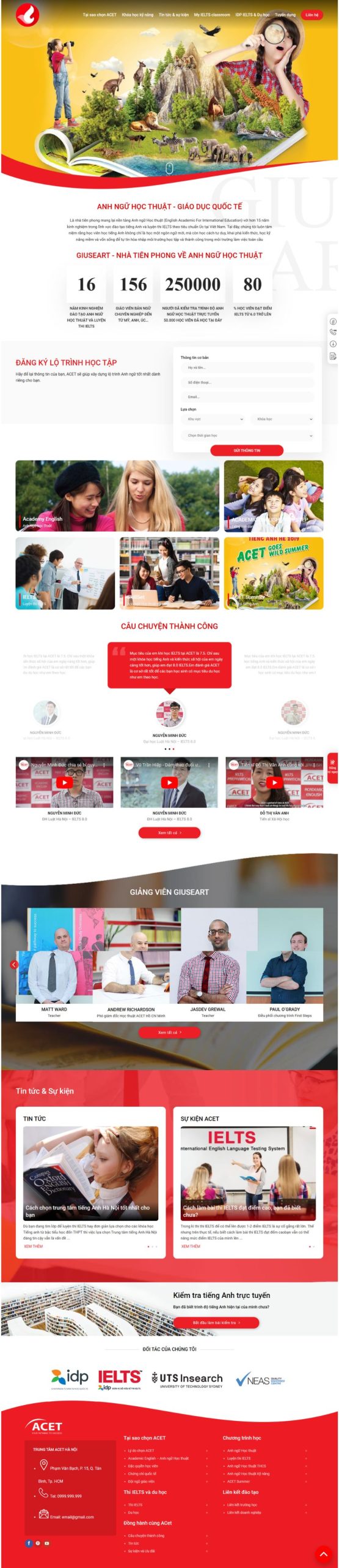 Website Trung Tâm Anh Ngữ
