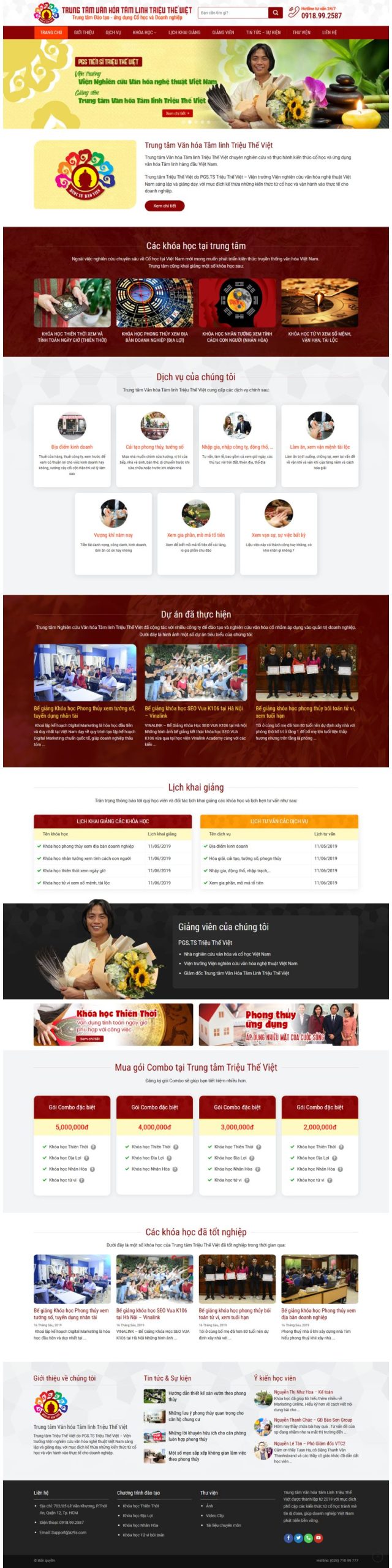 Website Trung Tâm Đào Tạo Phong Thủy