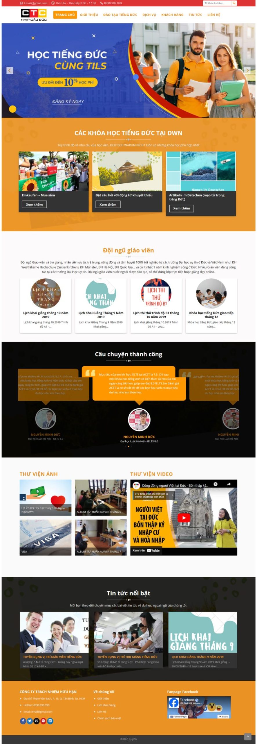 Website Trung Tâm Đào Tạo Tiếng Đức