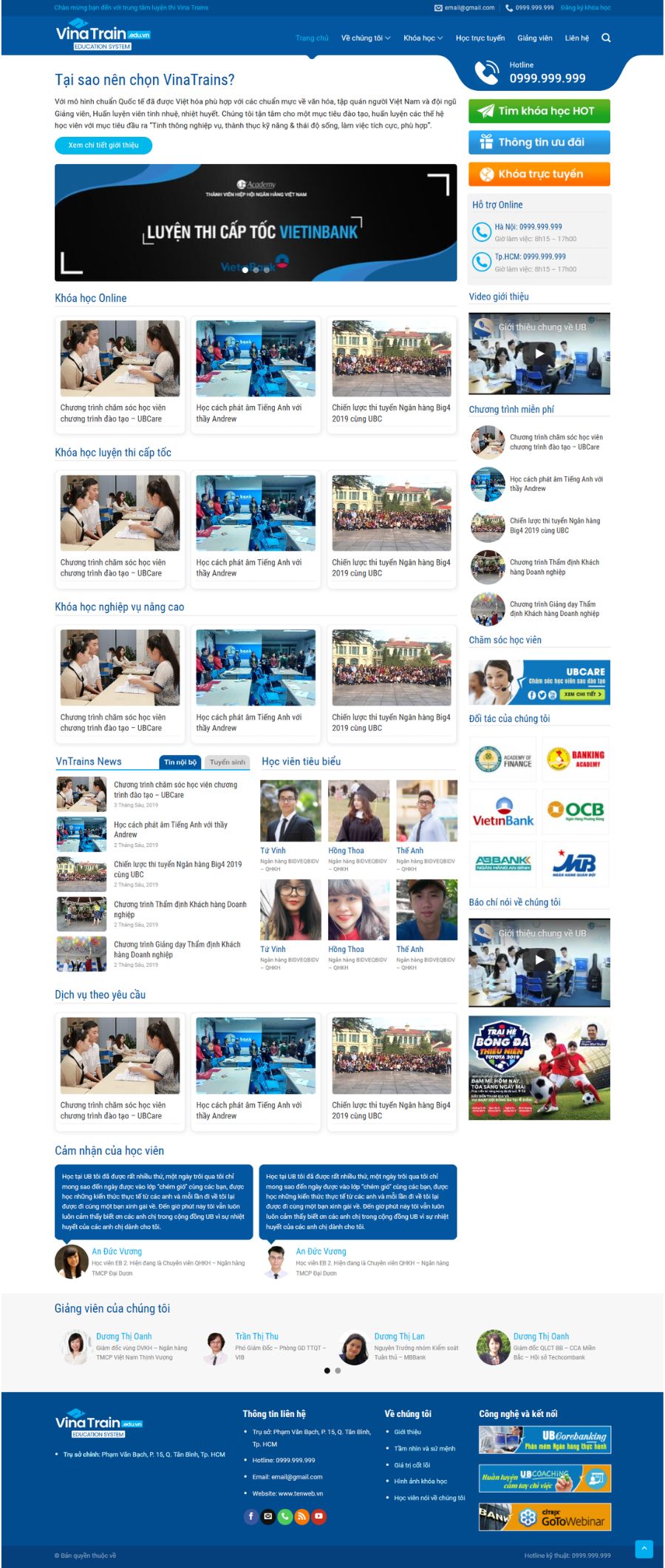 Website Trung Tâm Luyện Thi