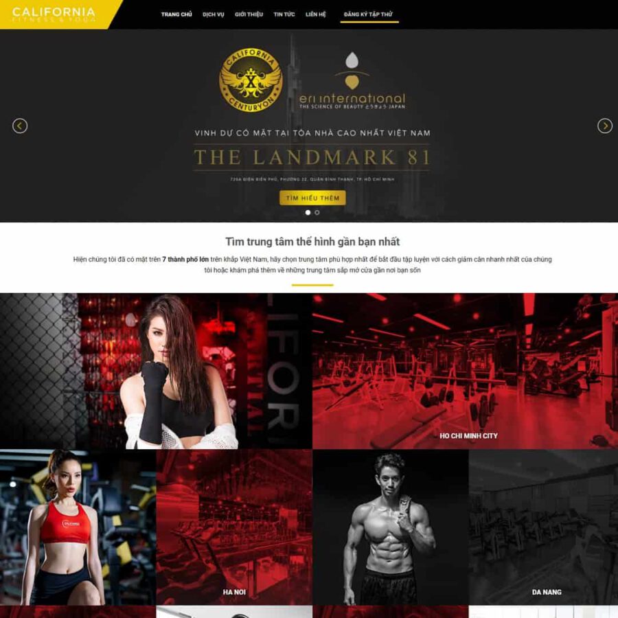 Website Trung Tâm Thể Hình Phòng Tập Gym