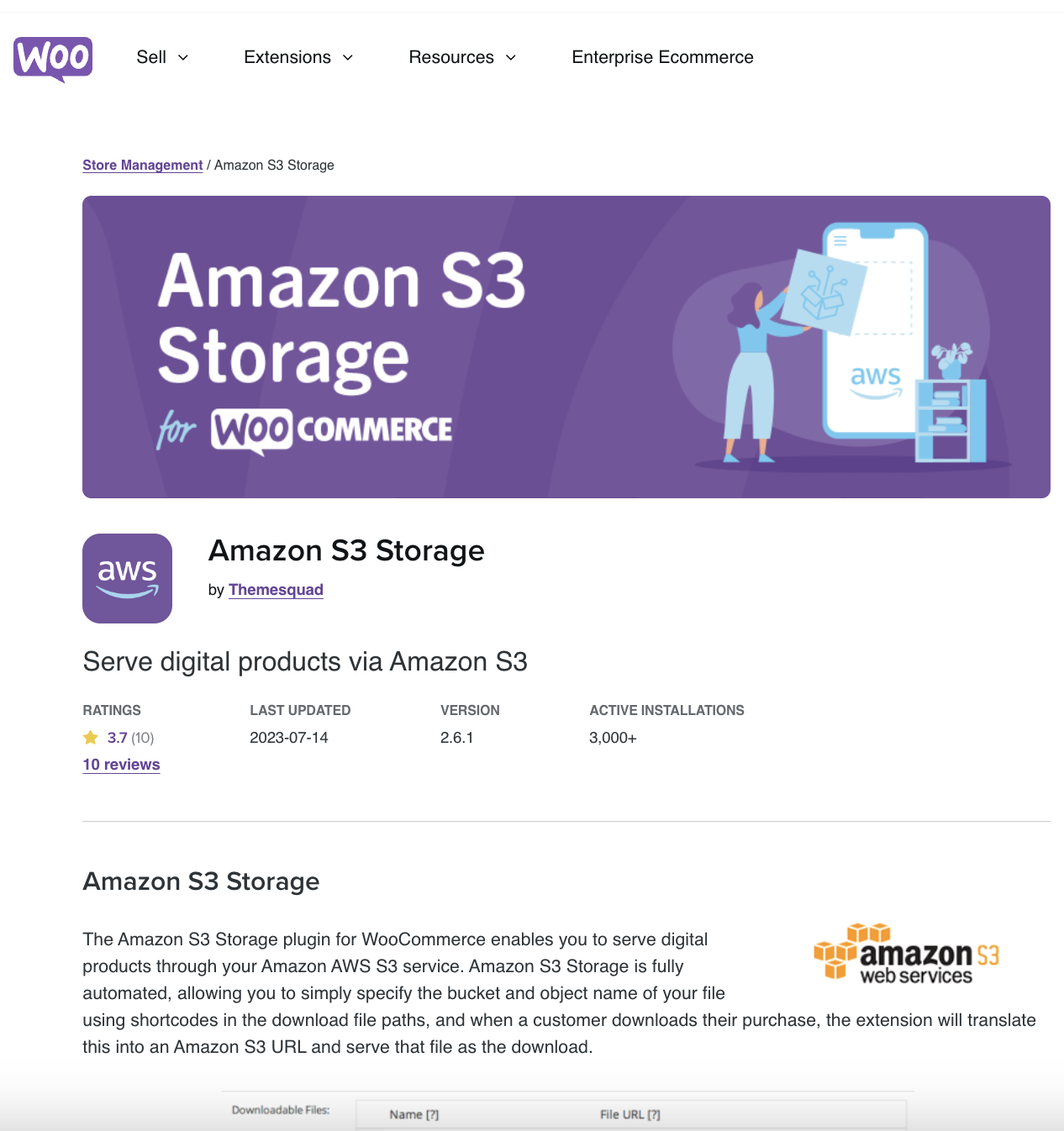 Woocommerce Amazon S3 Storage