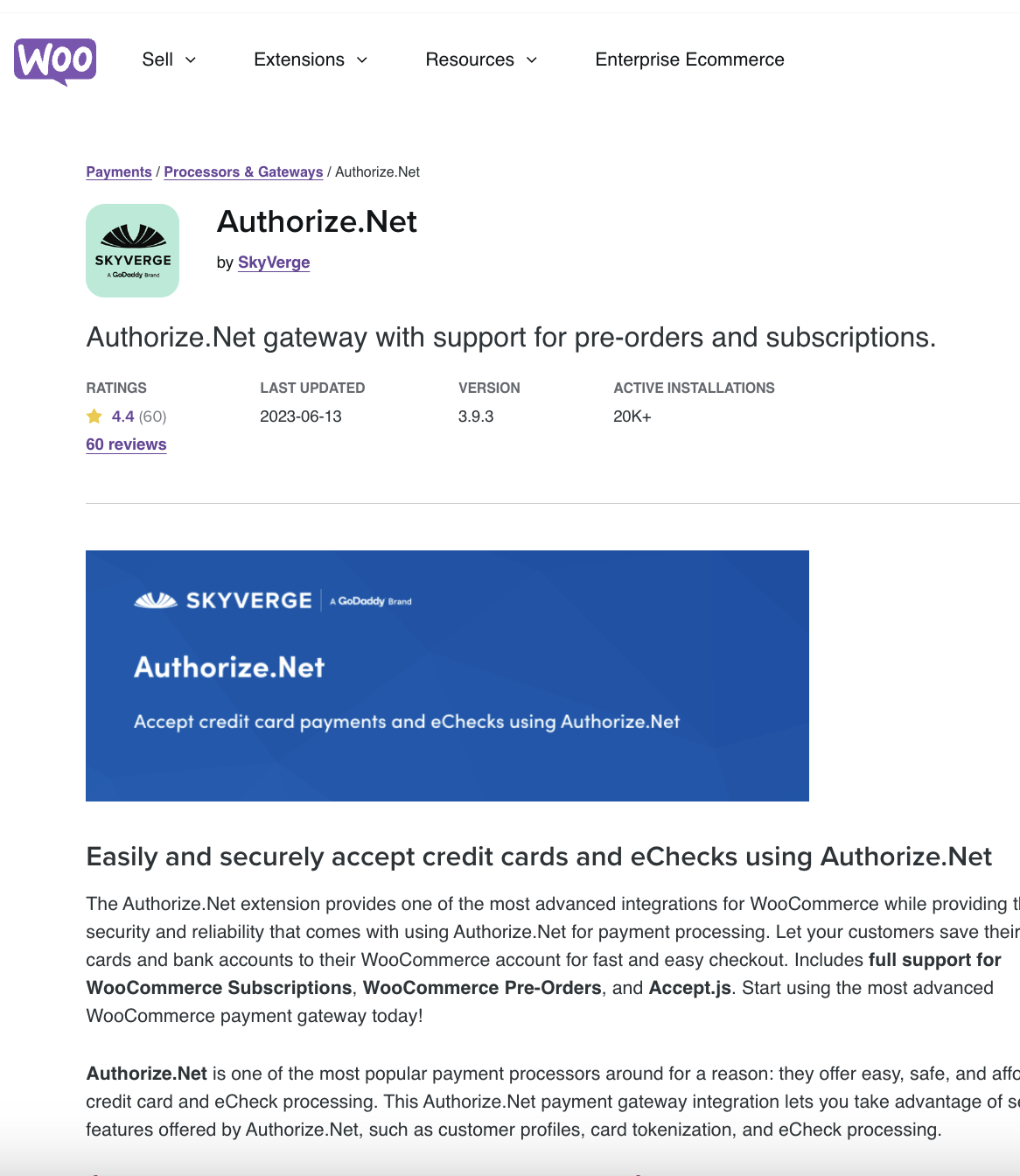 Woocommerce Authorize Net