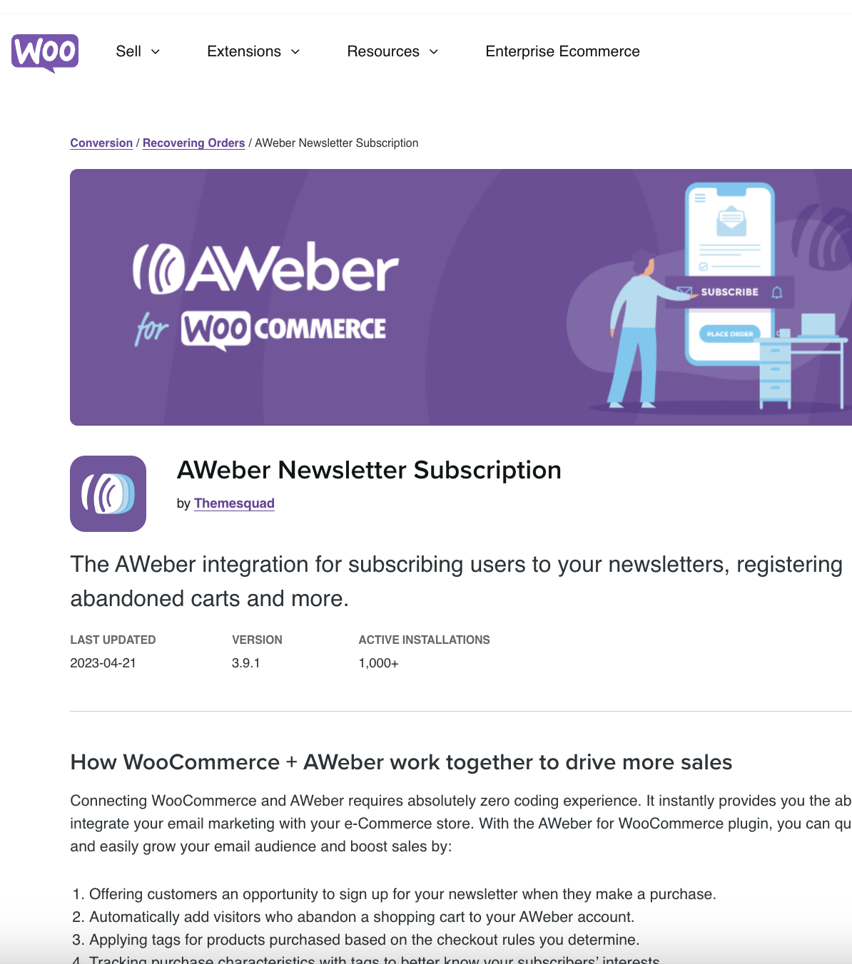 Woocommerce Aweber Newsletter Subscription