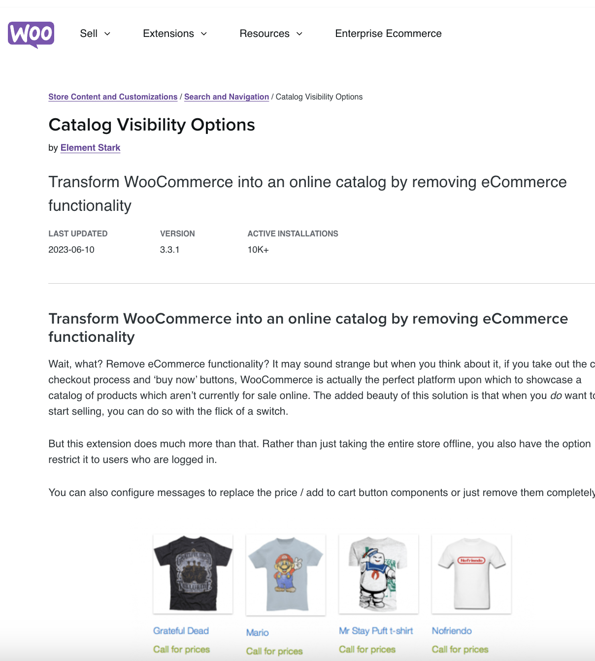 Woocommerce Catalog Visibility Options
