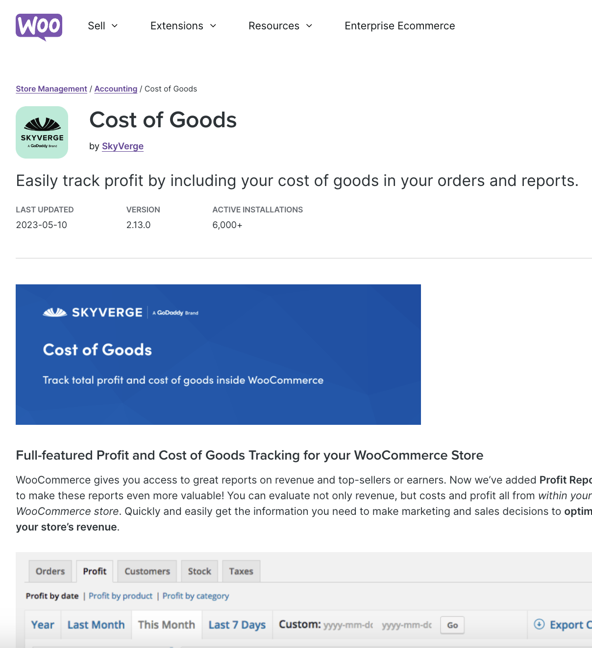 Woocommerce Cost Of Goods