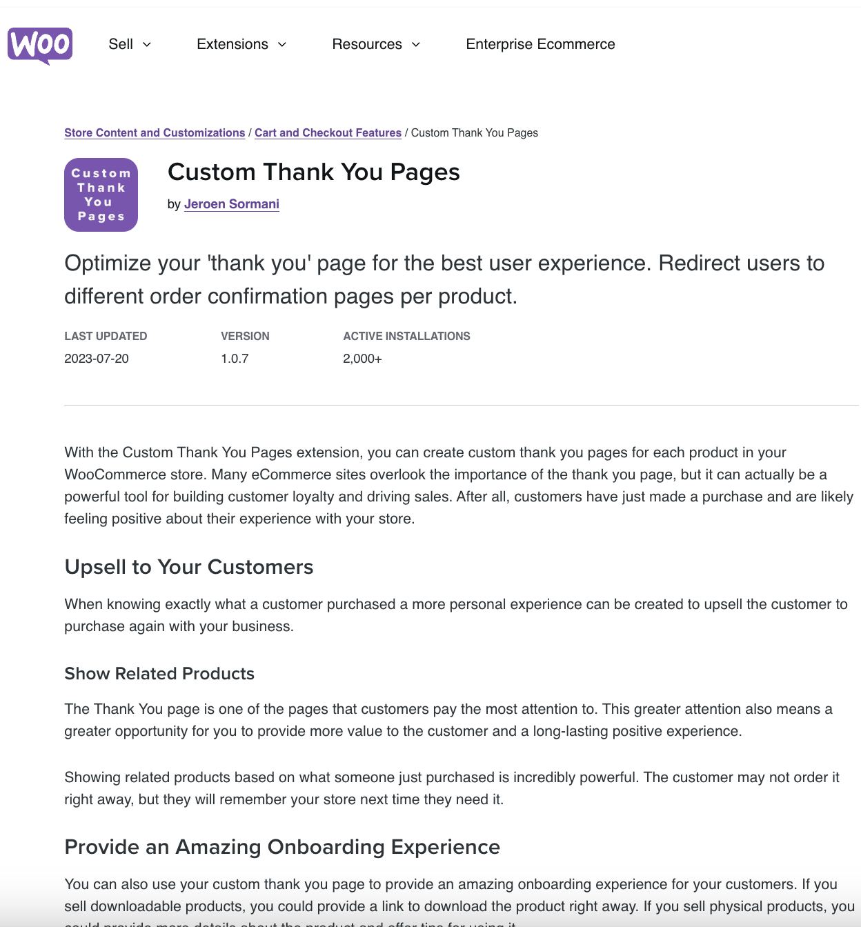 Woocommerce Custom Thank You Pages