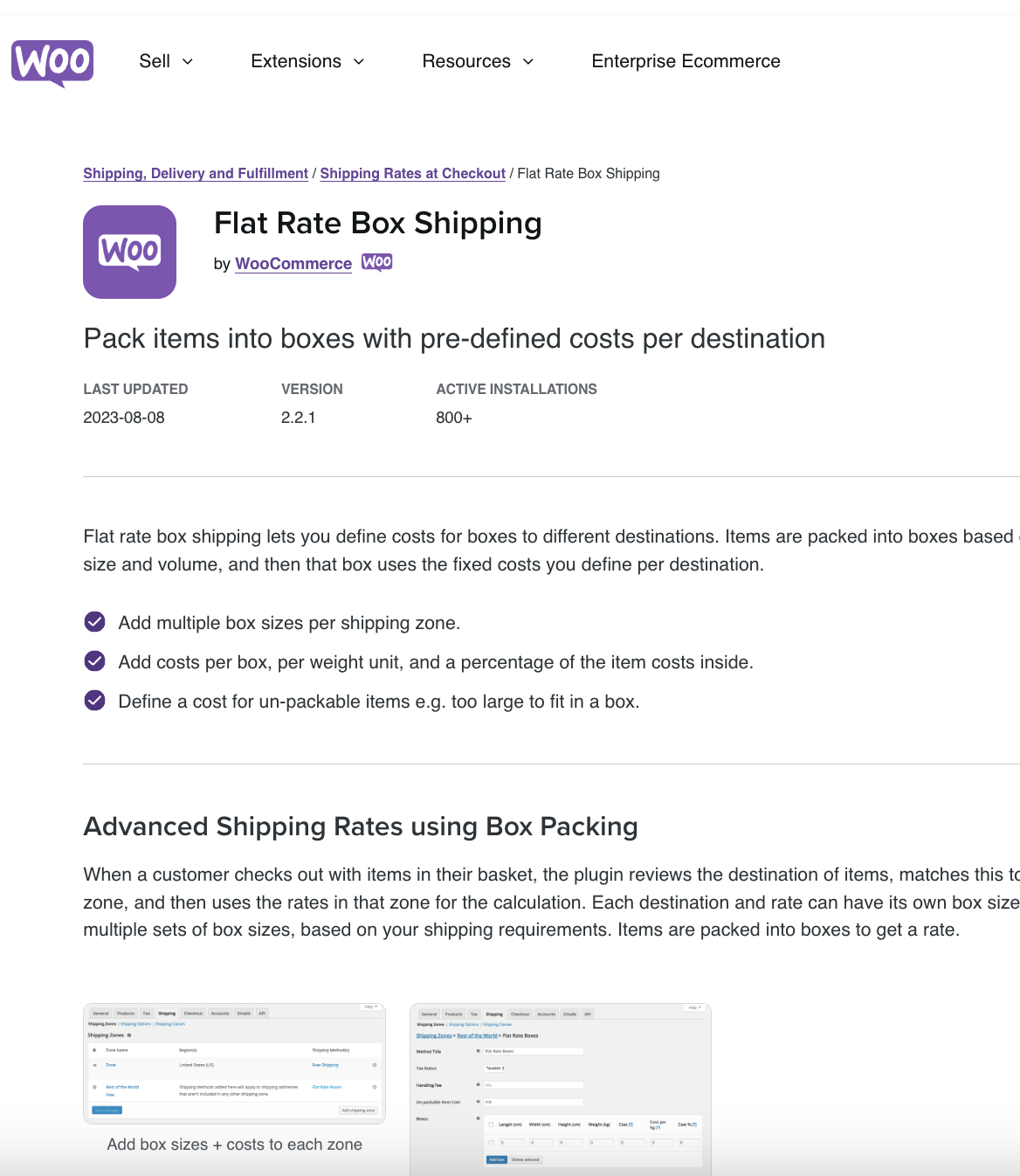 Woocommerce Flat Rate Box Shipping