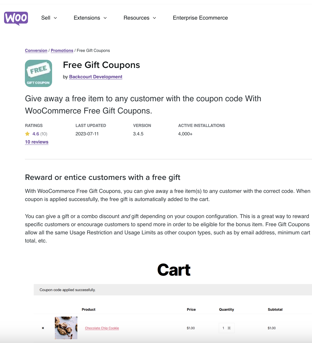 Woocommerce Free Gift Coupons