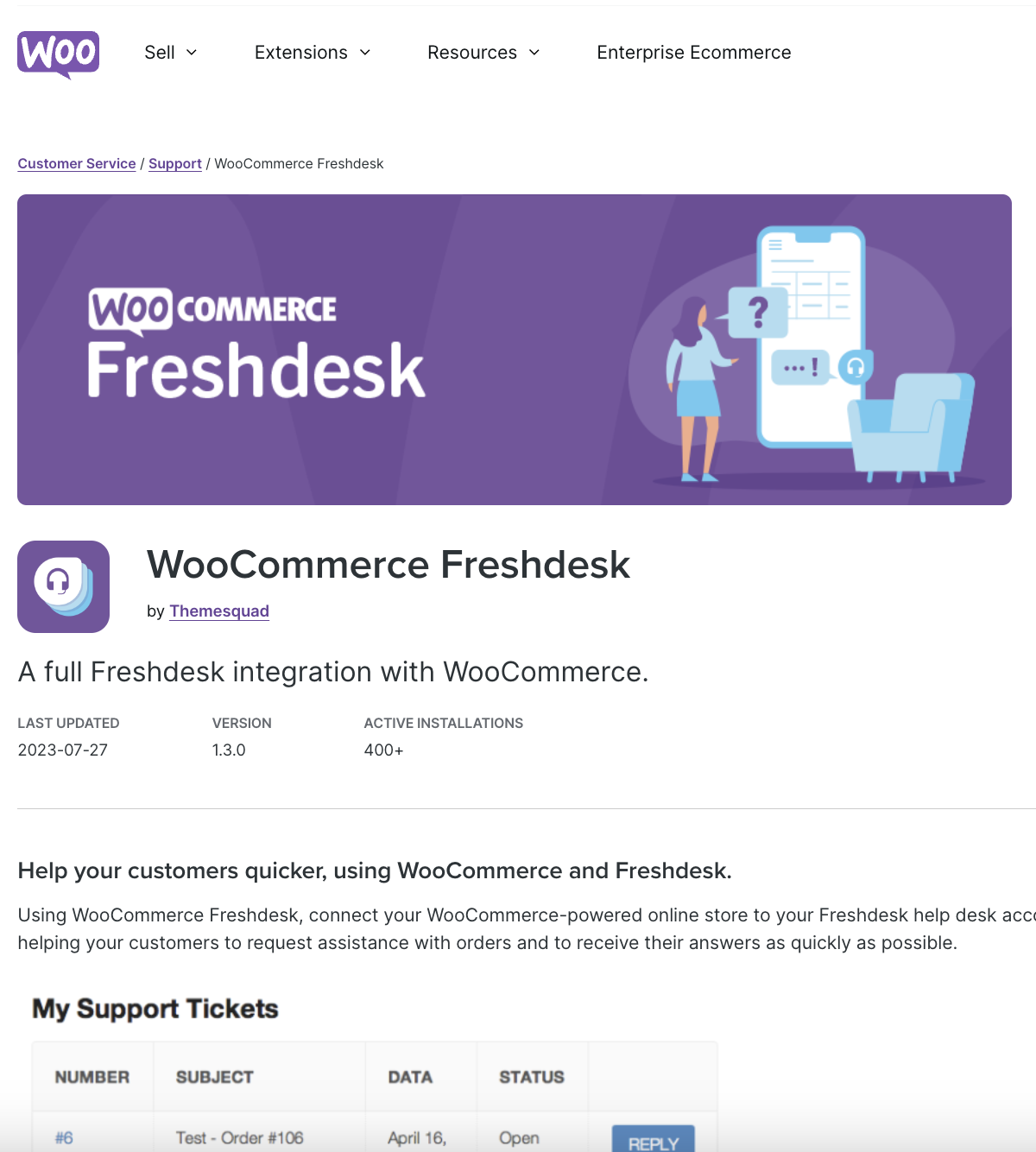 Woocommerce Freshdesk