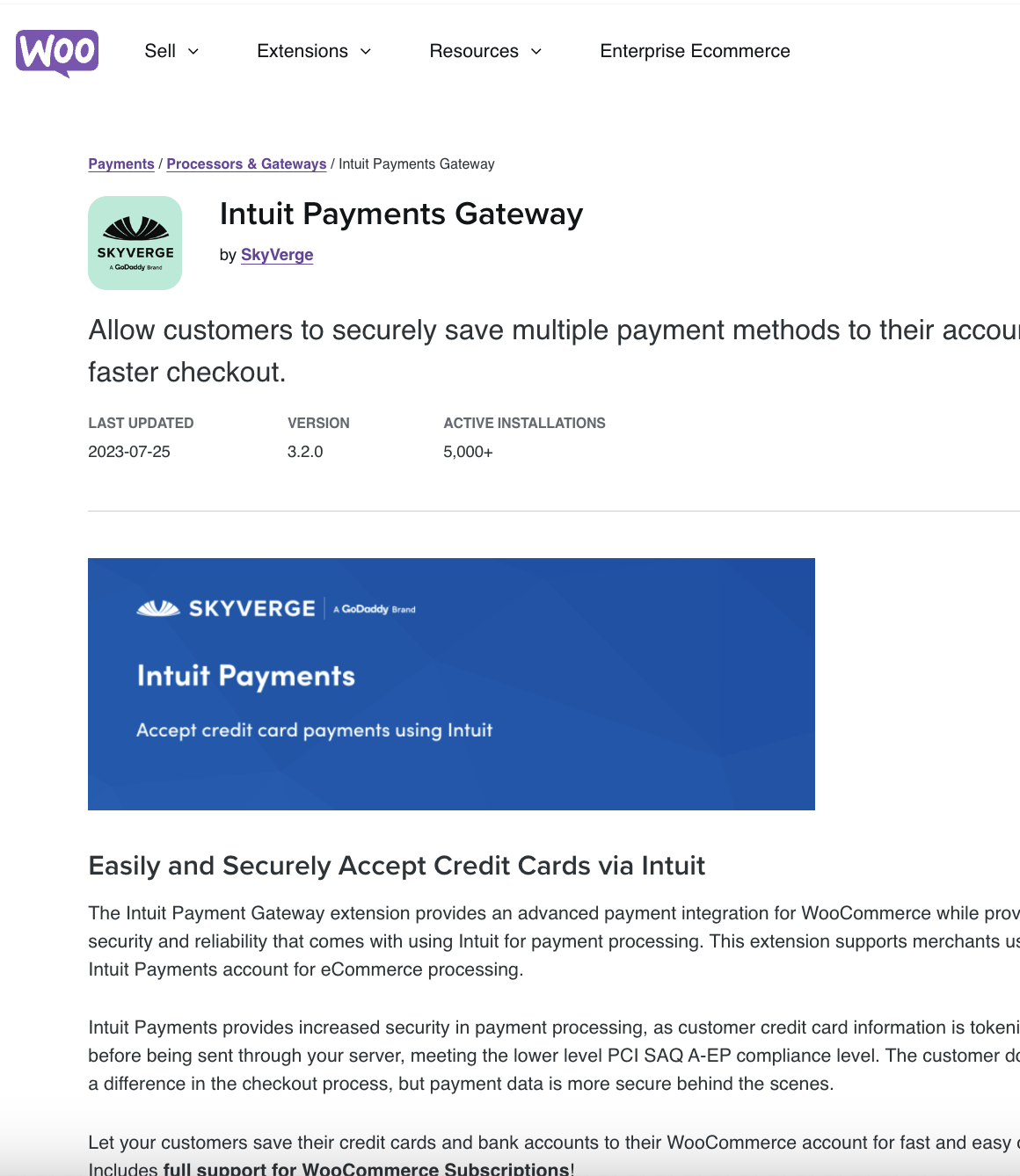 Woocommerce Intuit Payments Gateway