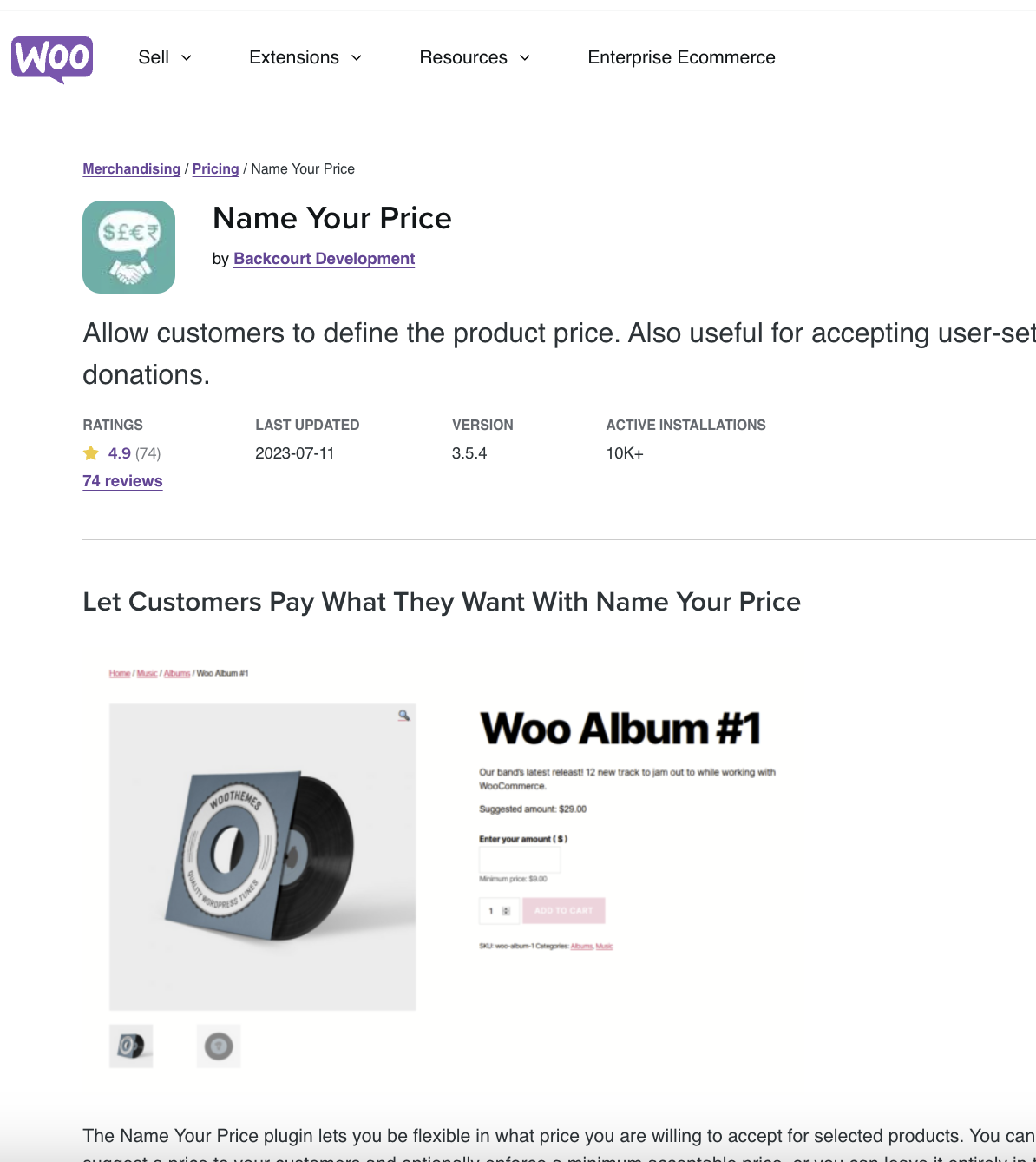 Woocommerce Name Your Price
