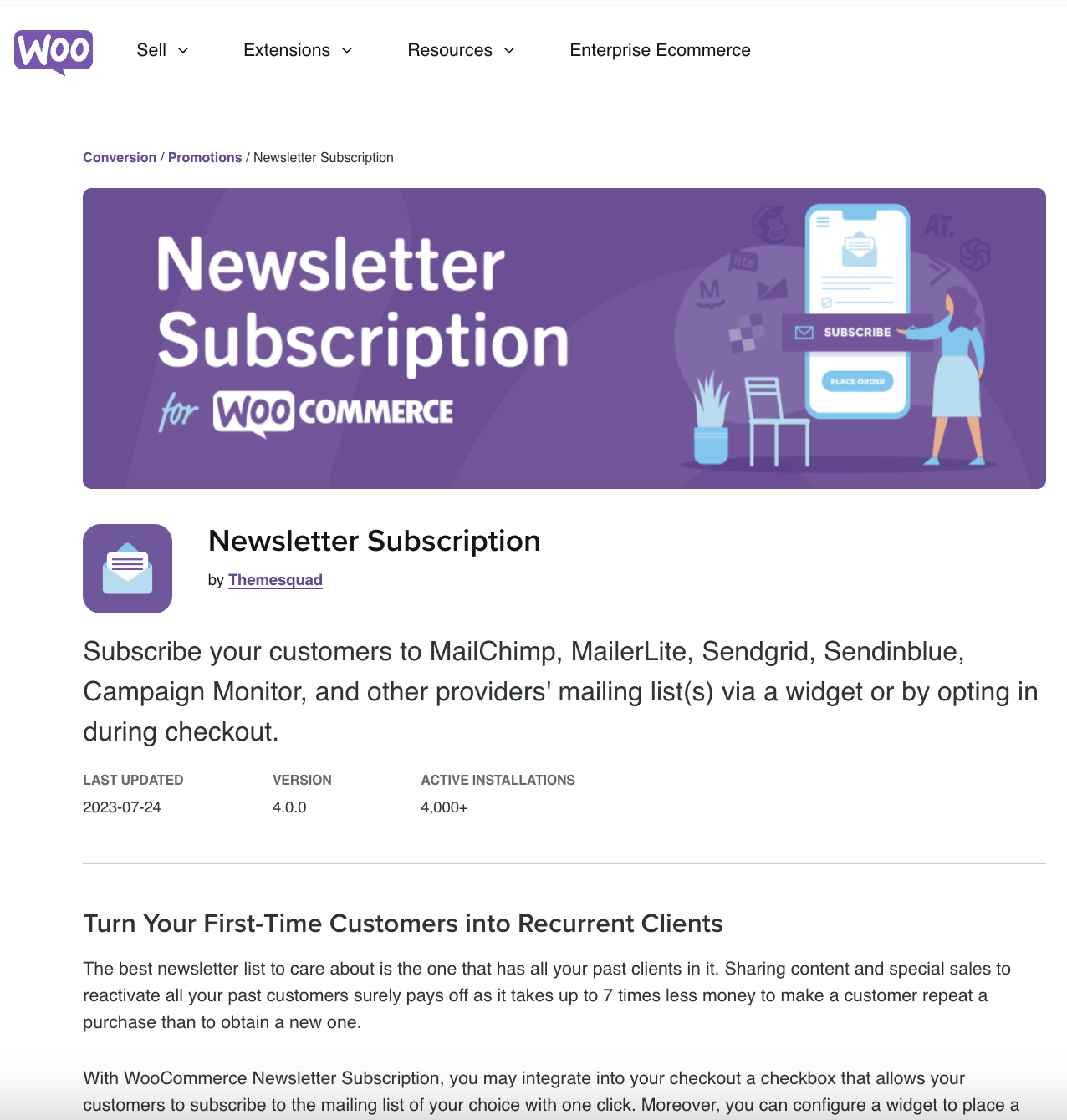 Woocommerce Newsletter Subscription