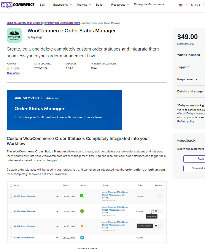 Woocommerce Order Status Manager