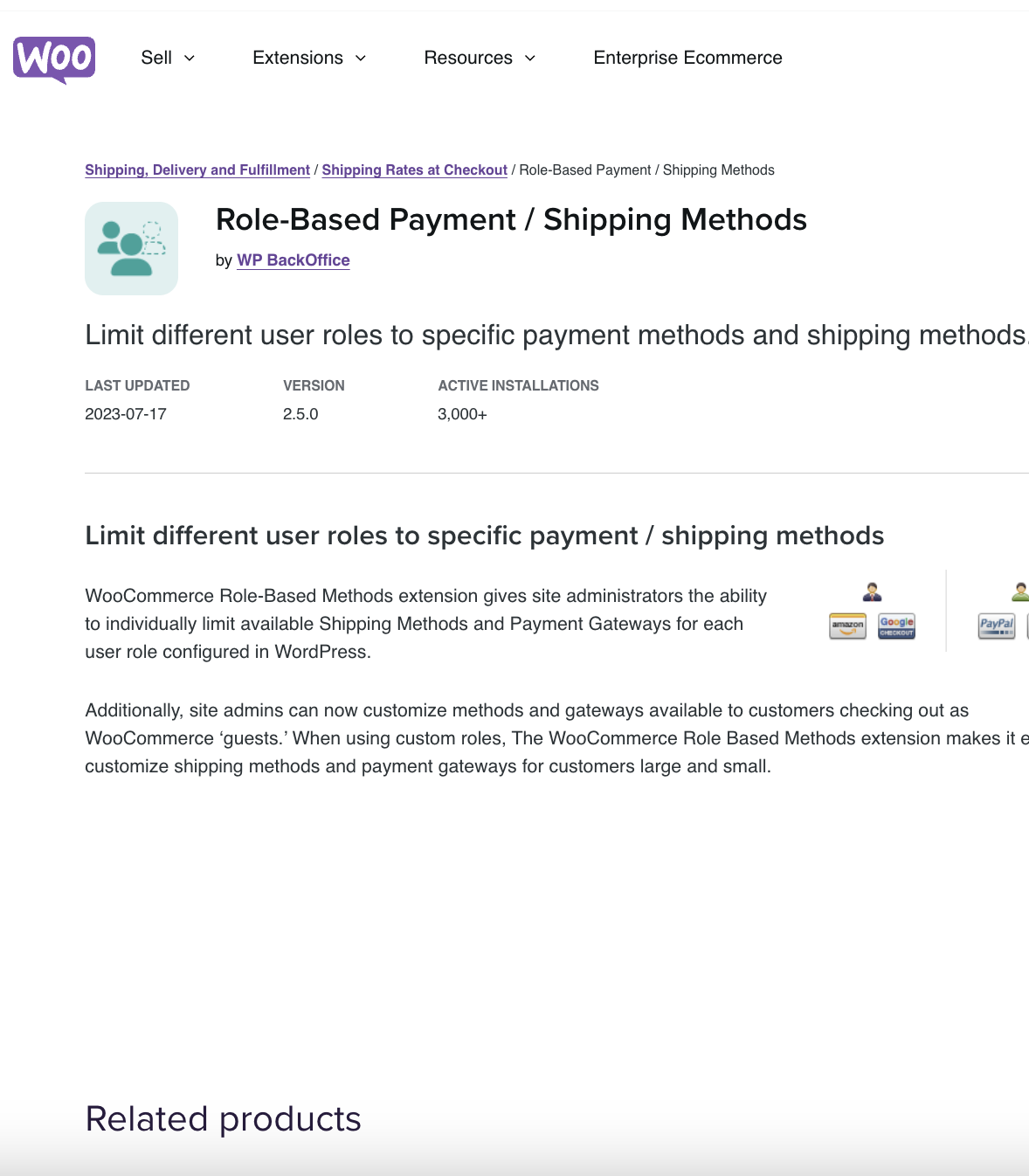 Woocommerce Role Based Payment Shipping Methods