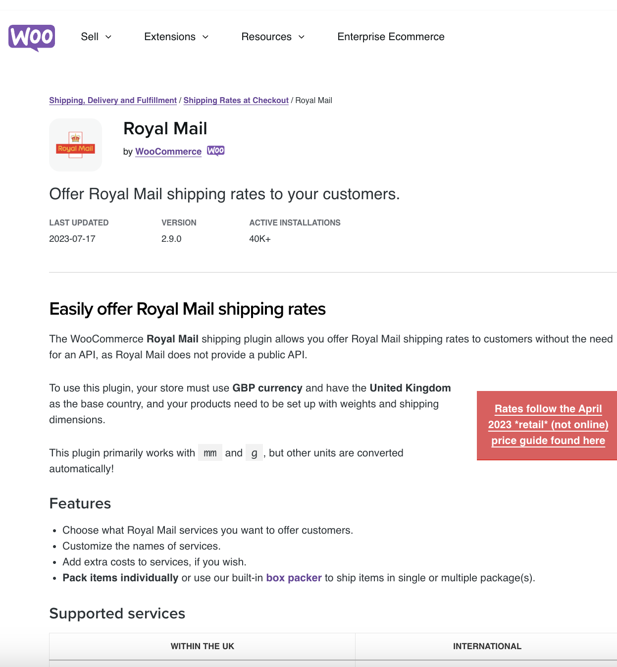 Woocommerce Royal Mail
