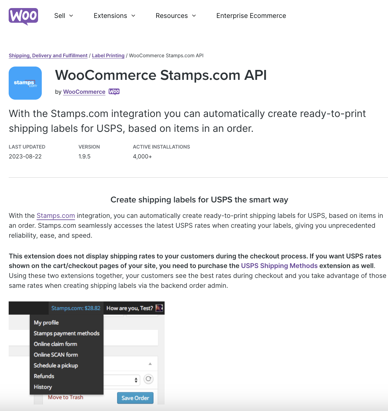 Woocommerce Stamps Com Api