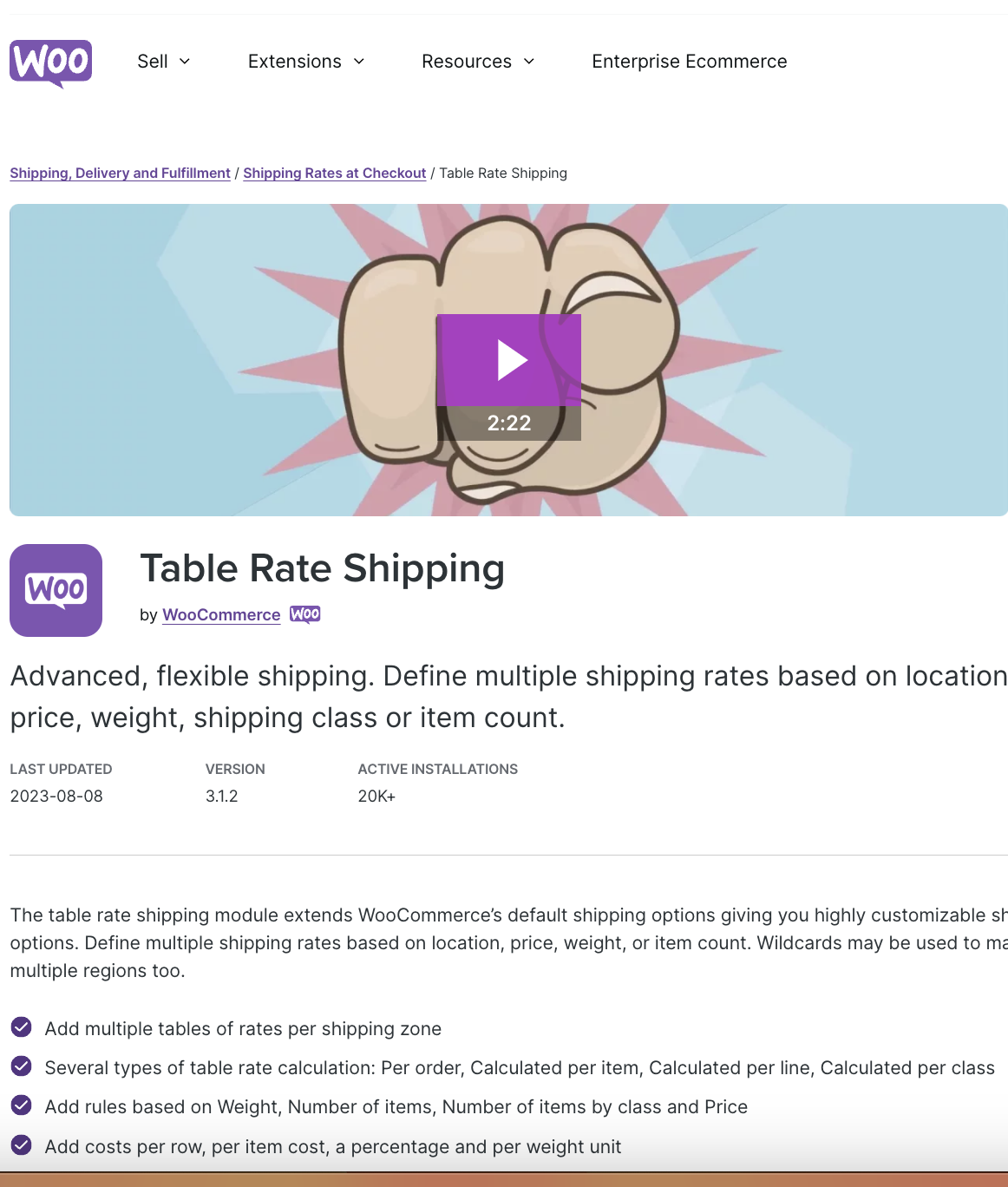 Woocommerce Table Rate Shipping