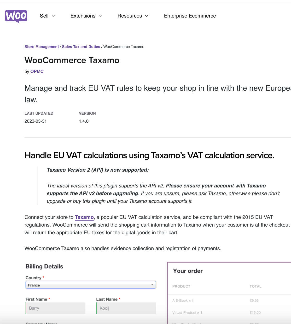 Woocommerce Taxamo