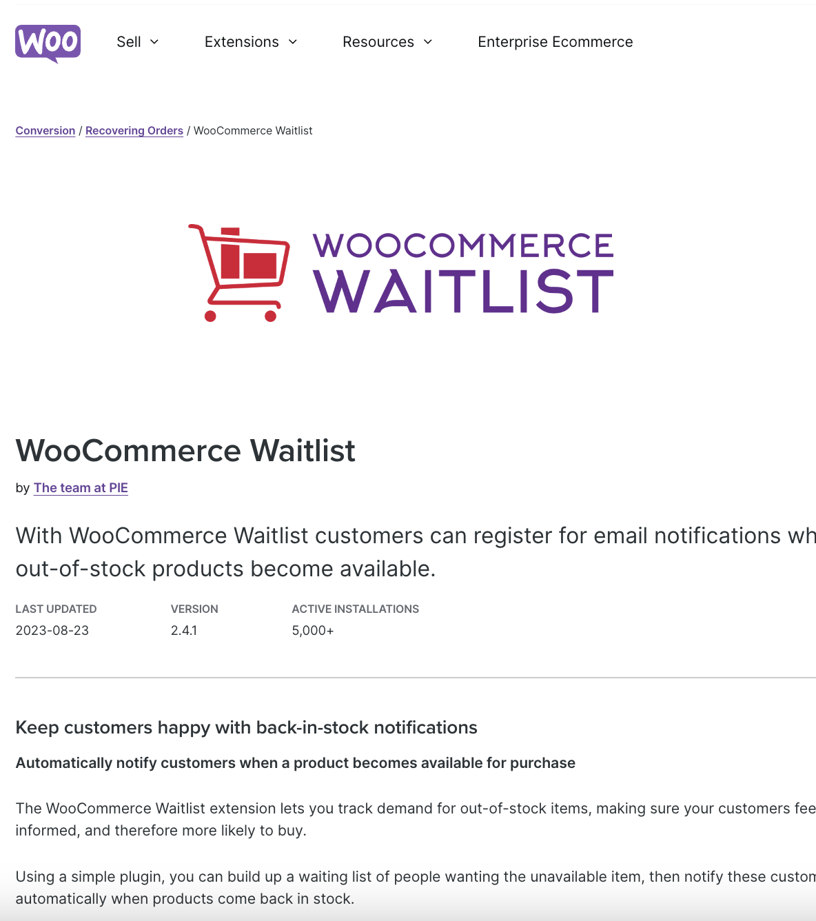 Woocommerce Waitlist