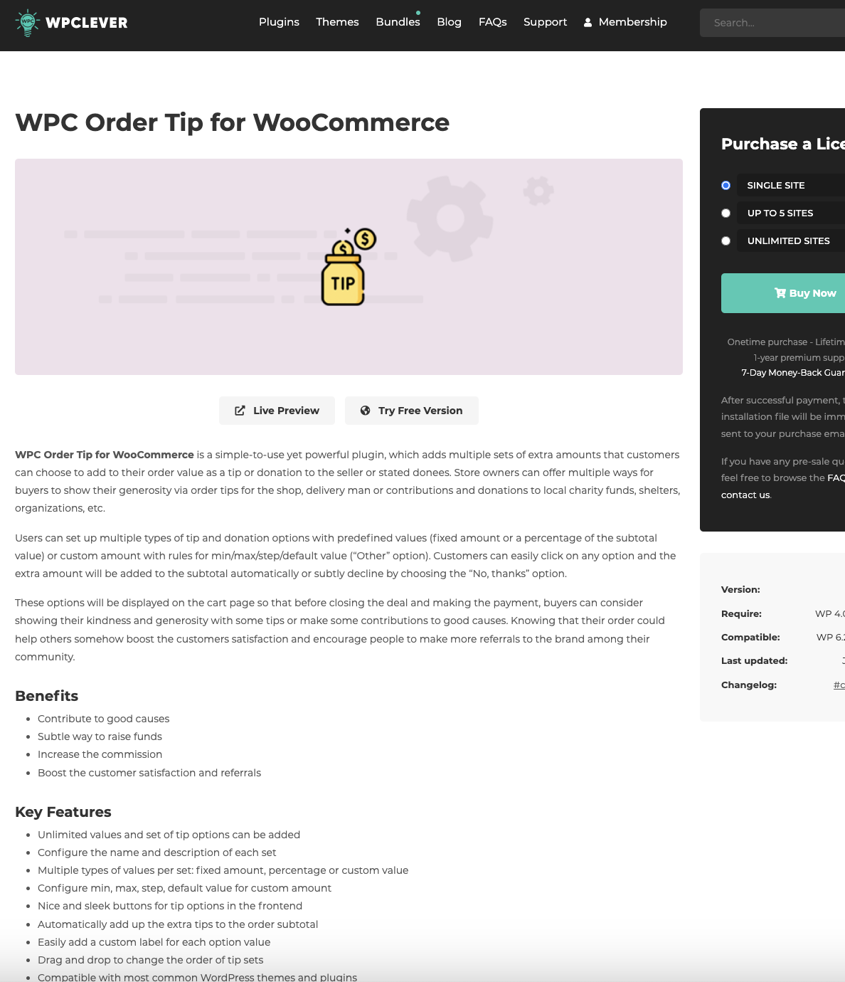 Wpc Order Tip For Woocommerce Premium